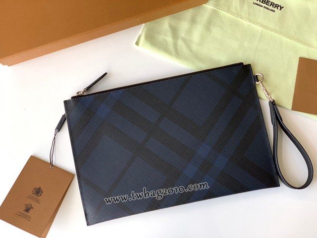 Burberry專門店新款格紋拉鏈收納袋手拿包 巴寶莉經典款男士手包 yxb1116
